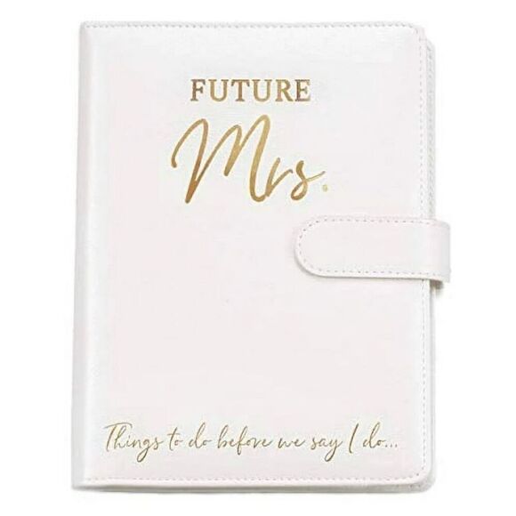 Wedding Planner Book and Organizer for The Bride -Faux Leather, Gold foil Stampe - Picture 1 of 6
